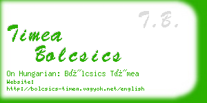 timea bolcsics business card